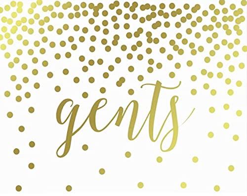 Metallic Gold Confetti Polka Dots Wedding Party Signs-Set of 1-Andaz Press-Mr. & Mrs.-