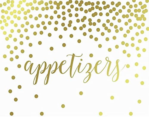 Metallic Gold Confetti Polka Dots Wedding Party Signs-Set of 1-Andaz Press-Appetizers-