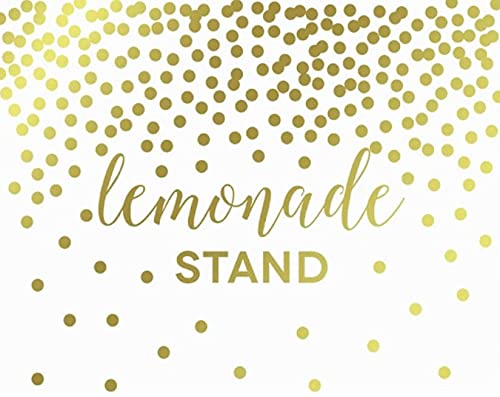 Metallic Gold Confetti Polka Dots Wedding Party Signs-Set of 1-Andaz Press-Lemonade Stand Reception-