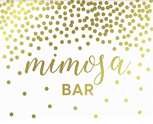 Metallic Gold Confetti Polka Dots Wedding Party Signs-Set of 1-Andaz Press-Mimosa Bar-