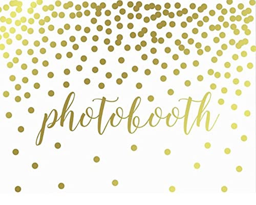 Metallic Gold Confetti Polka Dots Wedding Party Signs-Set of 1-Andaz Press-Photo Booth-