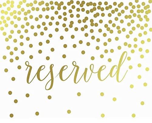Metallic Gold Confetti Polka Dots Wedding Party Signs-Set of 1-Andaz Press-Reserved-