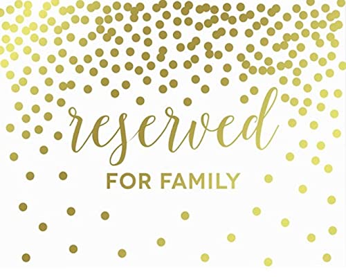 Metallic Gold Confetti Polka Dots Wedding Party Signs-Set of 1-Andaz Press-Reserved for Family-