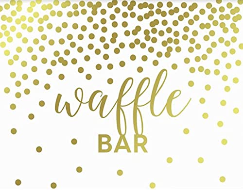 Metallic Gold Confetti Polka Dots Wedding Party Signs-Set of 1-Andaz Press-Waffle Bar Reception-