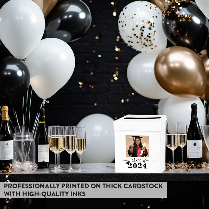 Minimal Custom Photo Graduation Card Box, Class of 20XX, Set of 1-Set of 1-Andaz Press-