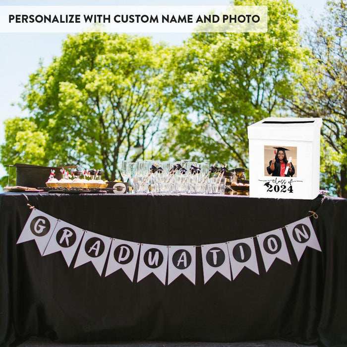 Minimal Custom Photo Graduation Card Box, Class of 20XX, Set of 1-Set of 1-Andaz Press-