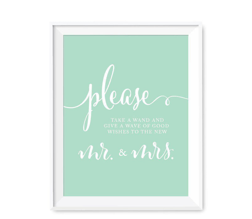 Mint Green Wedding Signs-Set of 1-Andaz Press-Mr. & Mrs.-