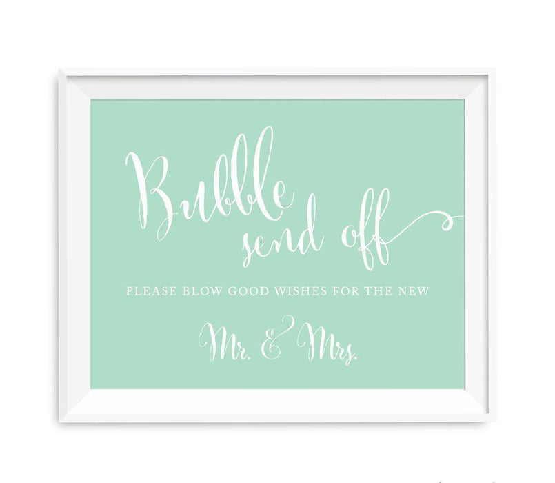 Mint Green Wedding Signs-Set of 1-Andaz Press-Mr. & Mrs.-