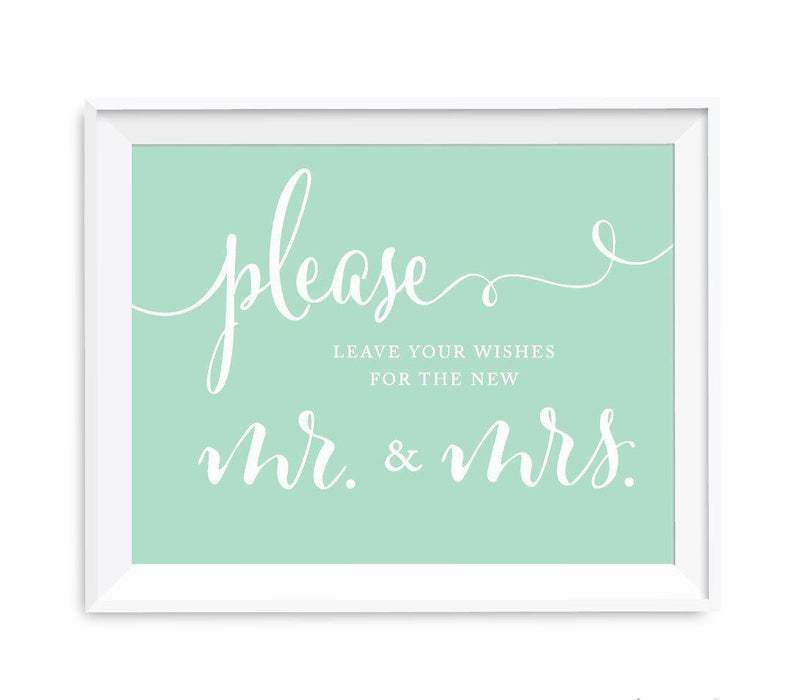 Mint Green Wedding Signs-Set of 1-Andaz Press-Mr. & Mrs.-