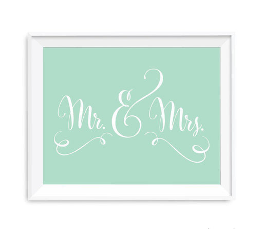 Mint Green Wedding Signs-Set of 1-Andaz Press-Mr. & Mrs.-