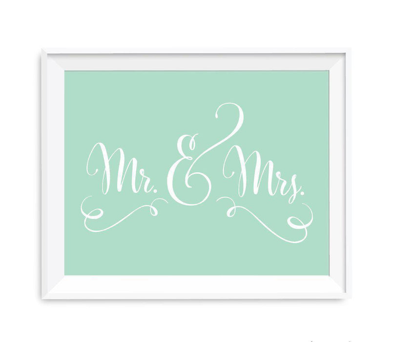 Mint Green Wedding Signs-Set of 1-Andaz Press-Mr. & Mrs.-