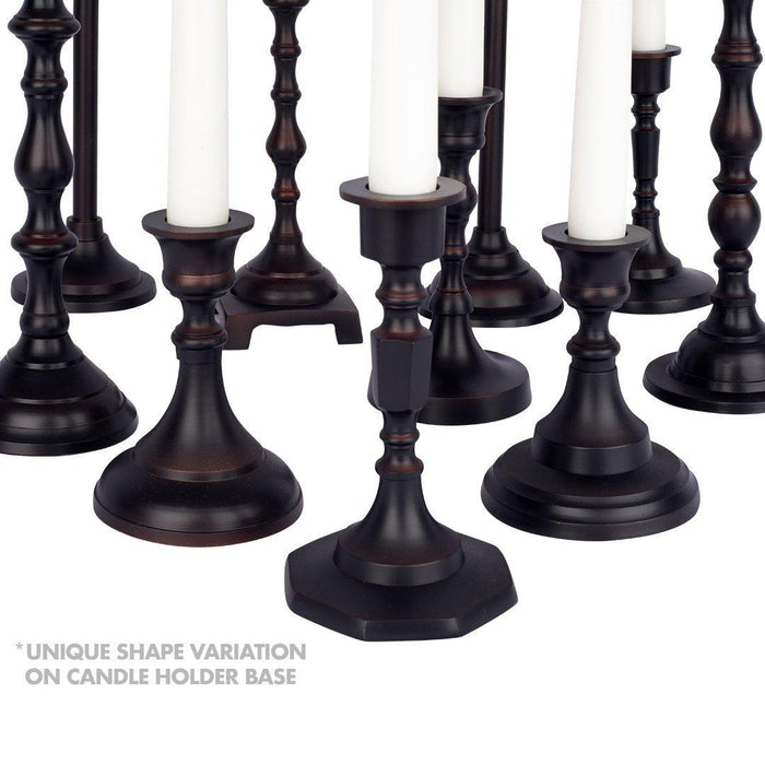 Mixed Taper Candle Holder Set, Set of 10-Set of 10-Koyal Wholesale-Gold-