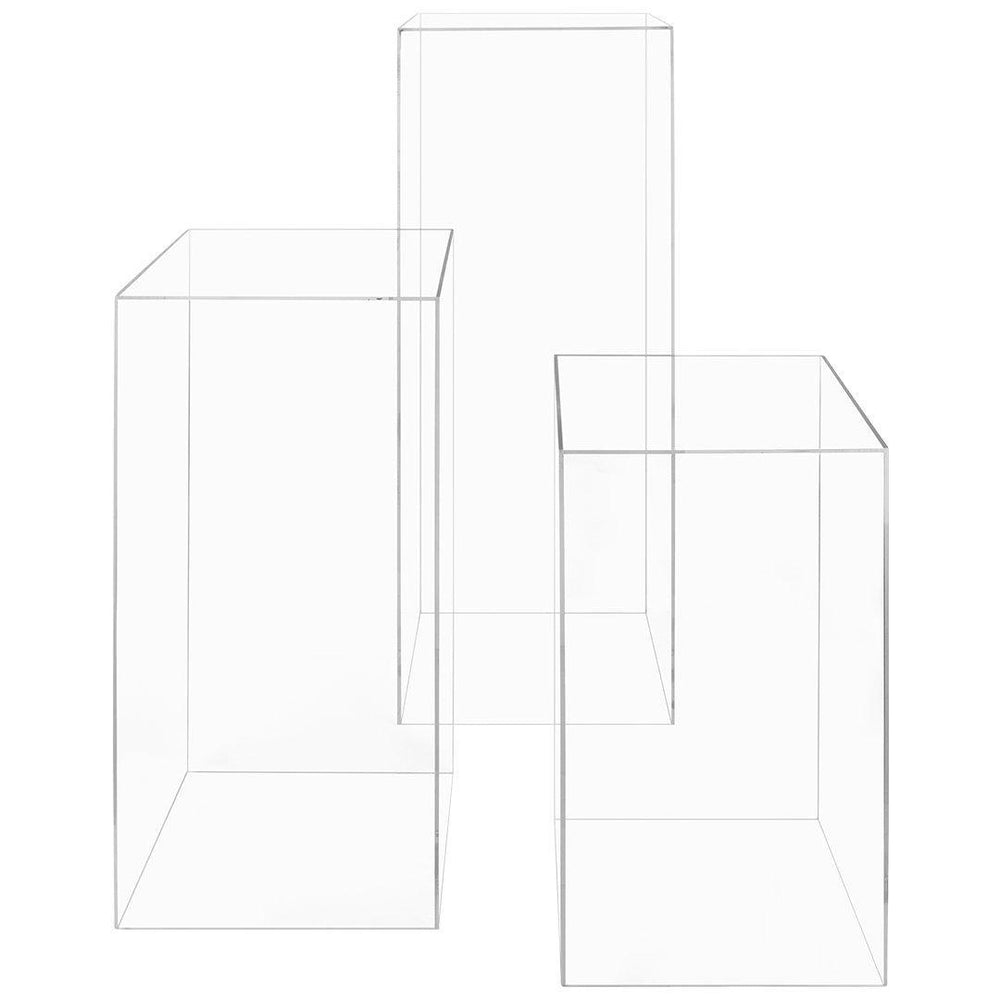 Modern Acrylic Pedestal, Set of 3-Set of 3-Koyal Wholesale-Clear-