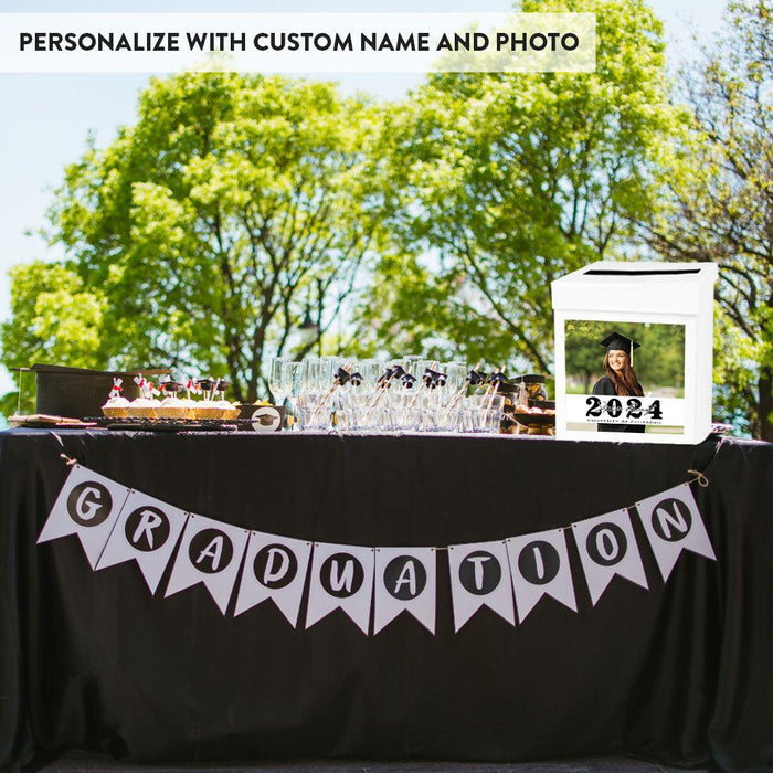 Modern Custom Name Photo Graduation Card Box, Class of 20XX, Set of 1-Set of 1-Andaz Press-