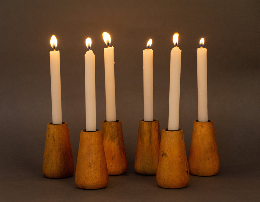 Modern Mango Wood Taper Candle Holders, Set of 6-Set of 6-Koyal Wholesale-