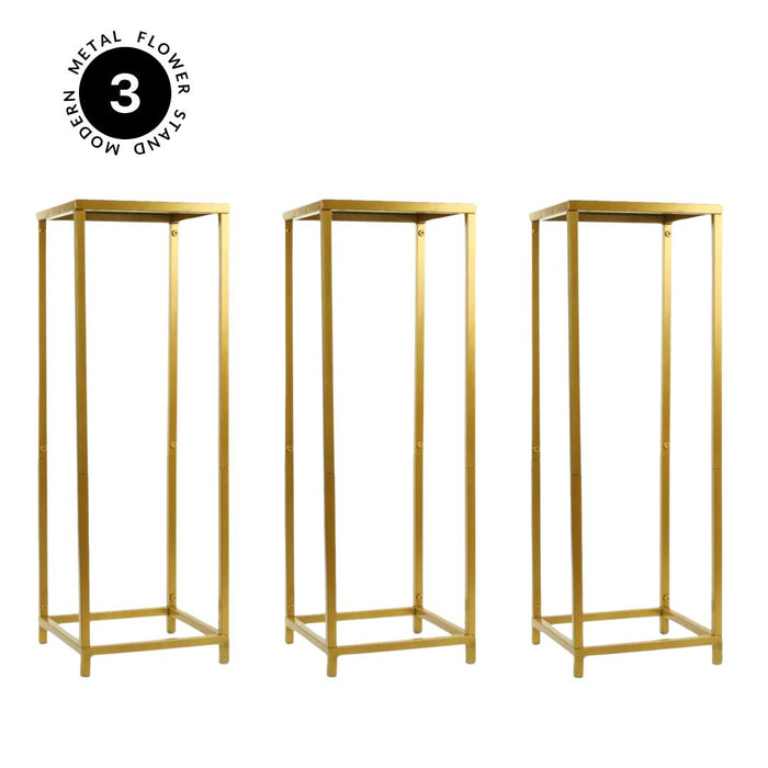 Modern Metal Flower Stand-Koyal Wholesale-Gold-Set of 3-