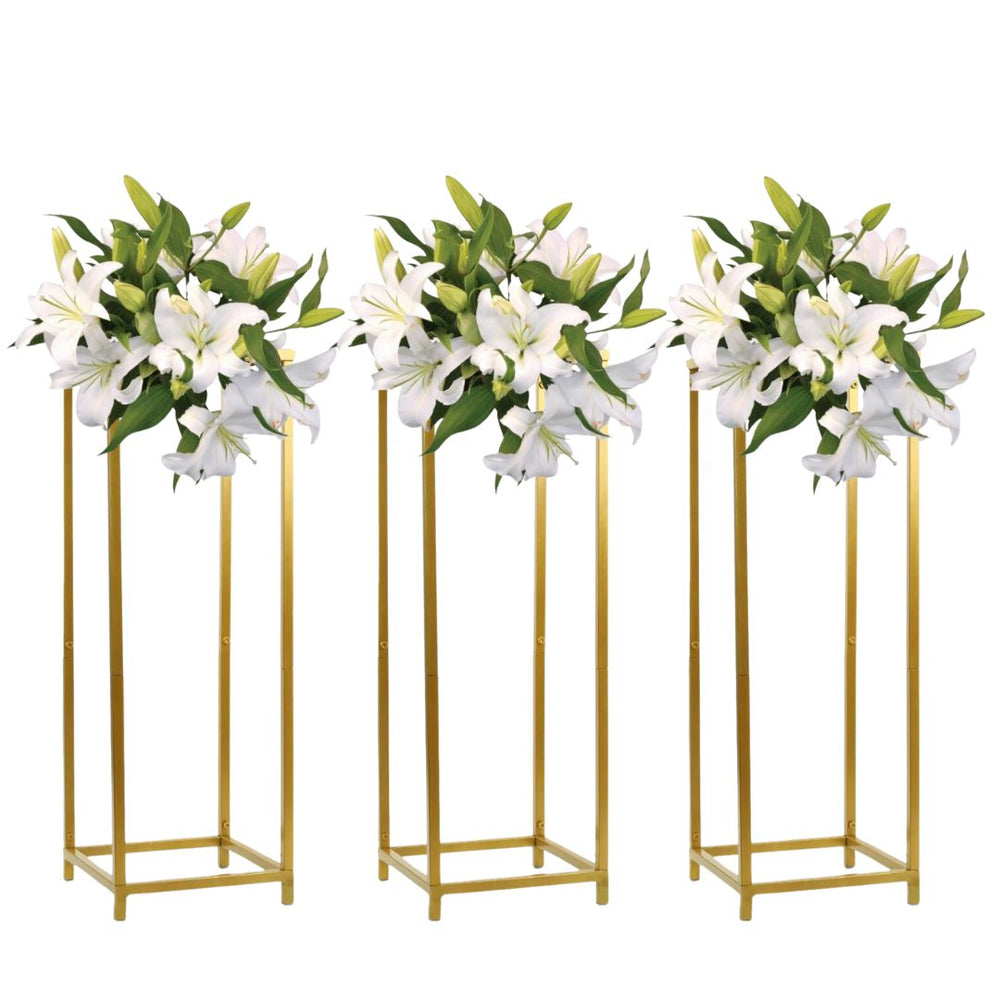 Modern Metal Flower Stand-Koyal Wholesale-Gold-Set of 3-
