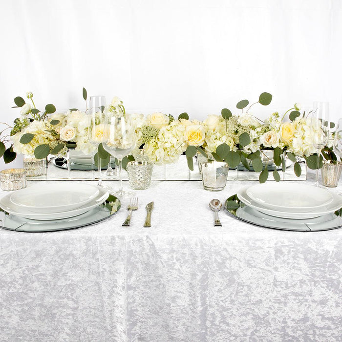 Modern Minimalist Mirror Glass Charger Plates-Set of 4-Koyal Wholesale-Silver-