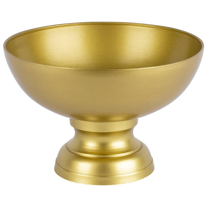 Modern Minimalist Round Pedestal Bowl Metal Compote Bowl Vase for Table Centerpiece-Set of 1-Koyal Wholesale-Gold-8" x 5.5"-