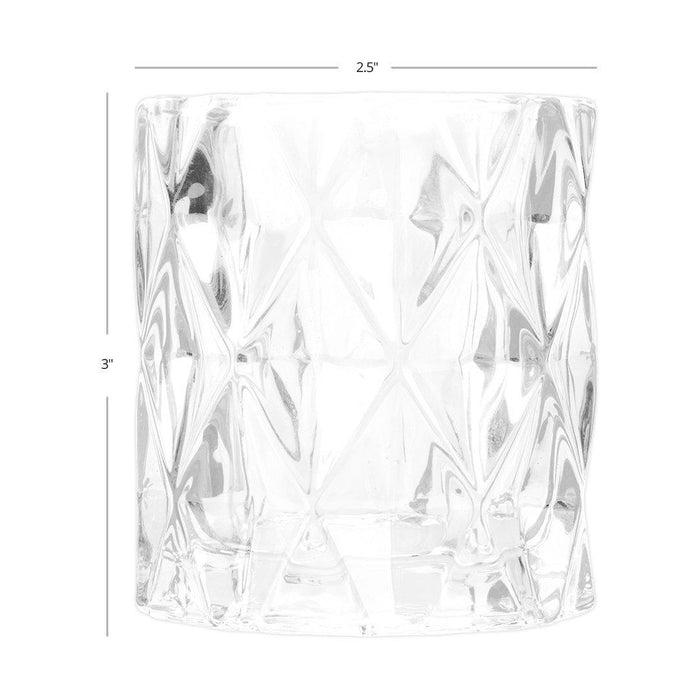 Modern Multifaceted Glass Candle Holders-Set of 6-Koyal Wholesale-Clear-