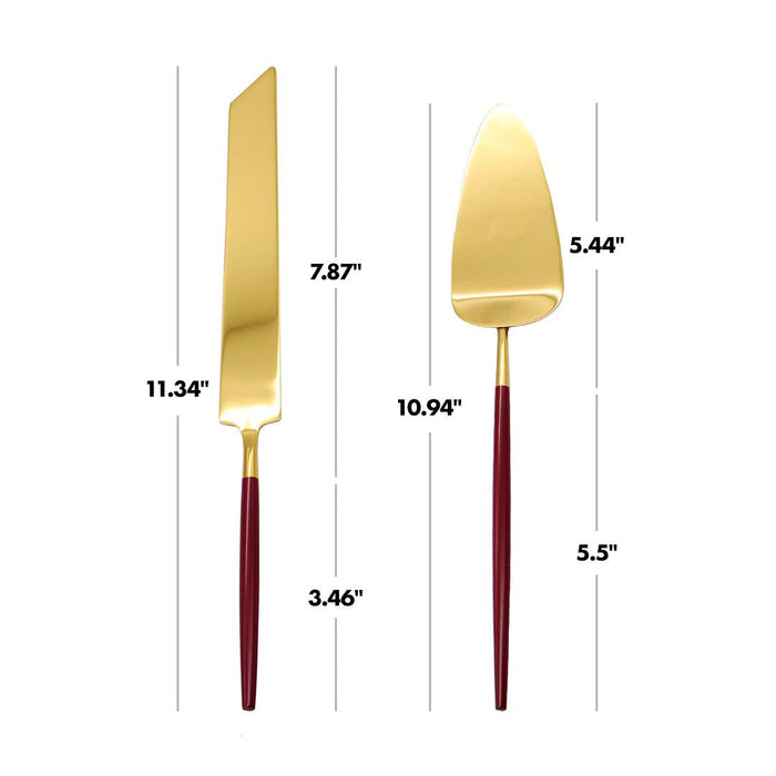 Modern Wedding Cake Knife Set-Set of 1-Koyal Wholesale-Burgundy-