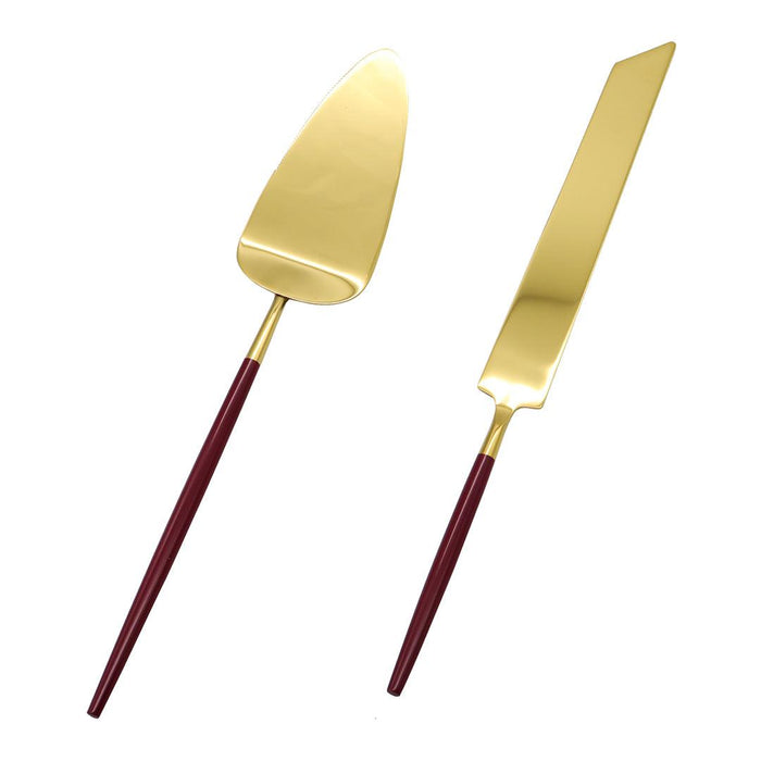 Modern Wedding Cake Knife Set-Set of 1-Koyal Wholesale-Burgundy-