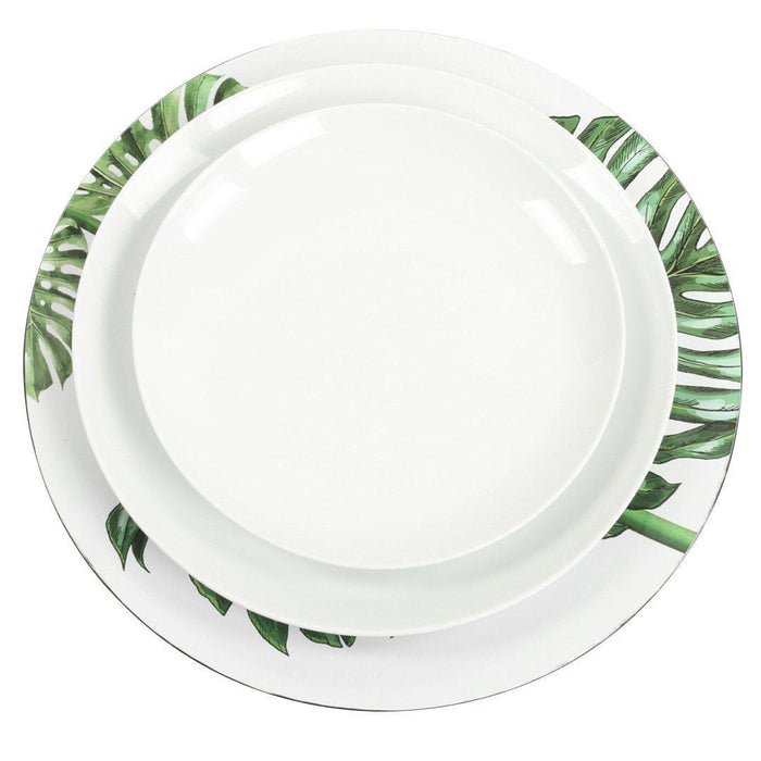Monstera Tropical Leaf Charger Plates, Set of 4-Set of 4-Koyal Wholesale-