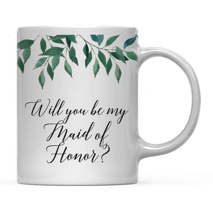 Natural Greenery Green Leaves Wedding Coffee Mug-Set of 1-Andaz Press-Bride-
