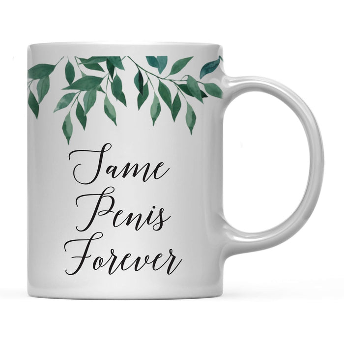 Natural Greenery Green Leaves Wedding Coffee Mug-Set of 1-Andaz Press-Same Penis Forever-