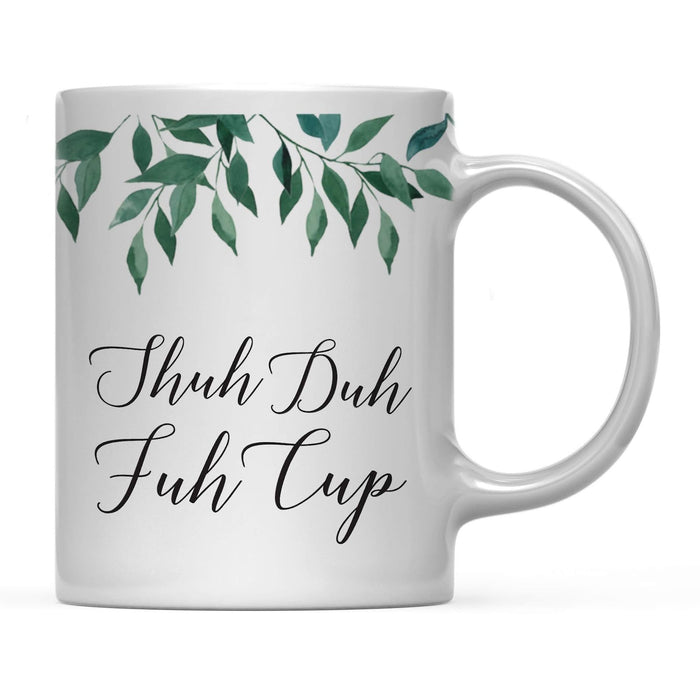 Natural Greenery Green Leaves Wedding Coffee Mug-Set of 1-Andaz Press-Shuh Duh Fuh Cup-