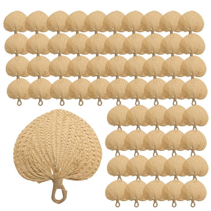 Natural Handmade Raffia Fans-Koyal Wholesale-Set of 12-