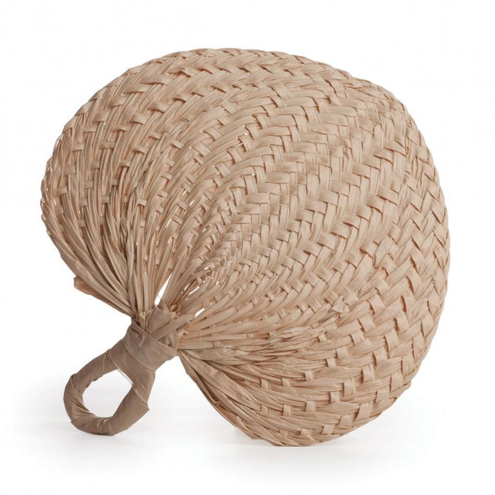 Natural Handmade Raffia Fans-Koyal Wholesale-Set of 12-