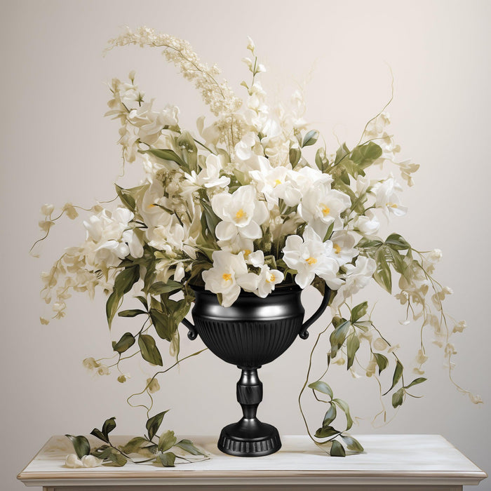 Pedestal Vase for Centerpieces with Handles-Koyal Wholesale-Gold-Set of 1-
