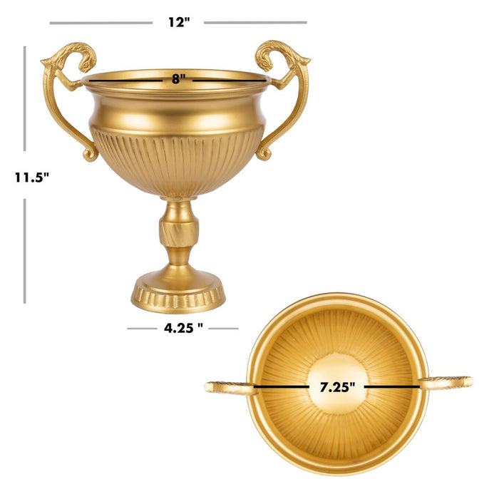 Pedestal Vase for Centerpieces with Handles-Koyal Wholesale-Gold-Set of 1-