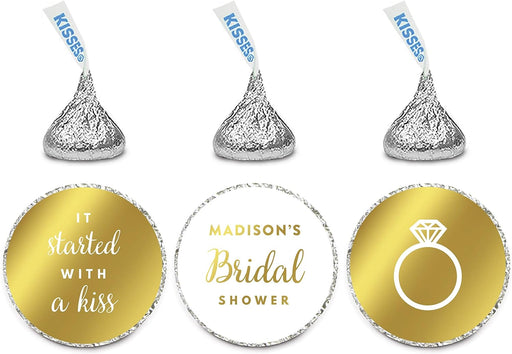 Personalized Bridal Shower Party Chocolate Drop Labels Stickers-Set of 216-Andaz Press-Bride & Co.-
