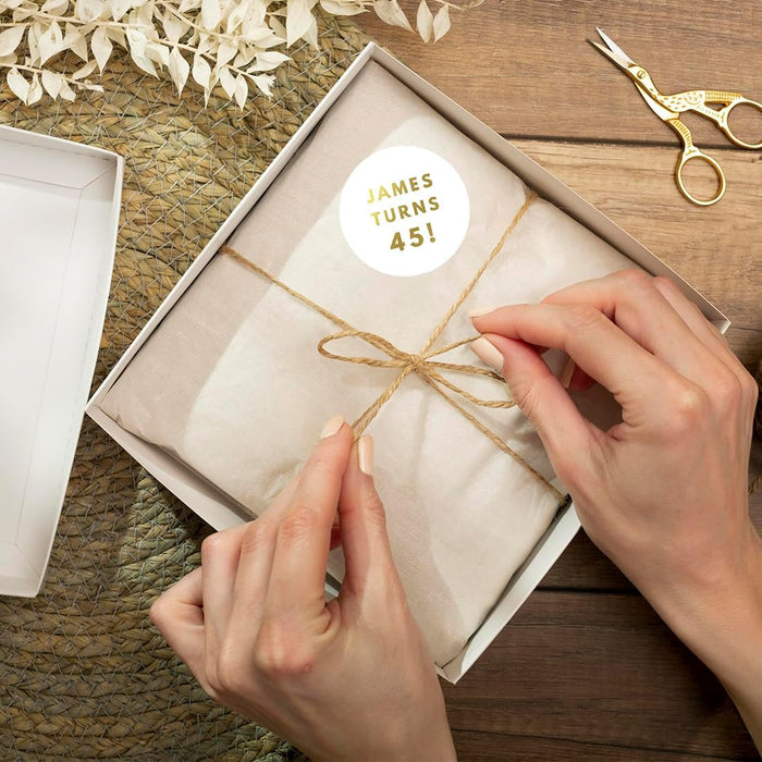 Personalized Happy Birthday Chocolate Drop Labels Trio, Metallic Gold Ink-Set of 216-Andaz Press-