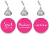 Personalized Sweet 16 Birthday Chocolate Drop Labels Trio Any Color, Fits Hershey's Kisses Party Favors-Set of 216-Andaz Press-