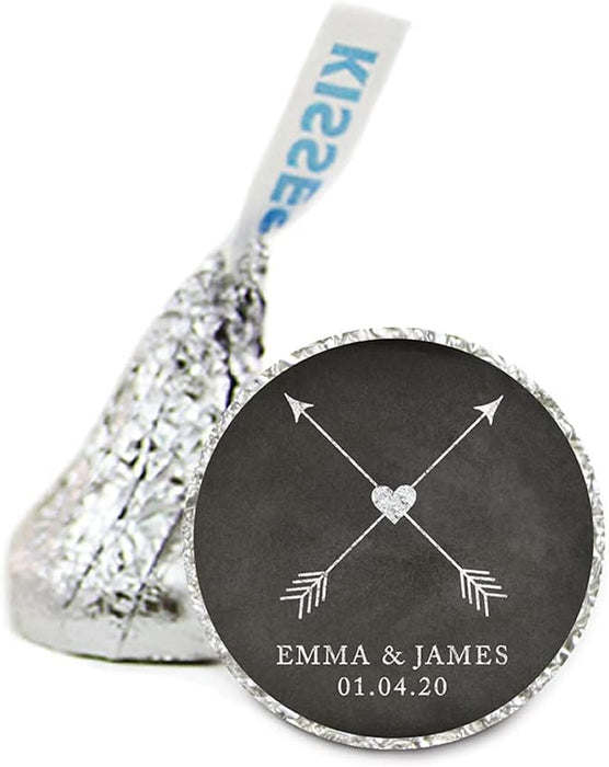 Personalized Wedding Hershey's Kisses Stickers, Motif-Set of 216-Andaz Press-Deer Antlers-