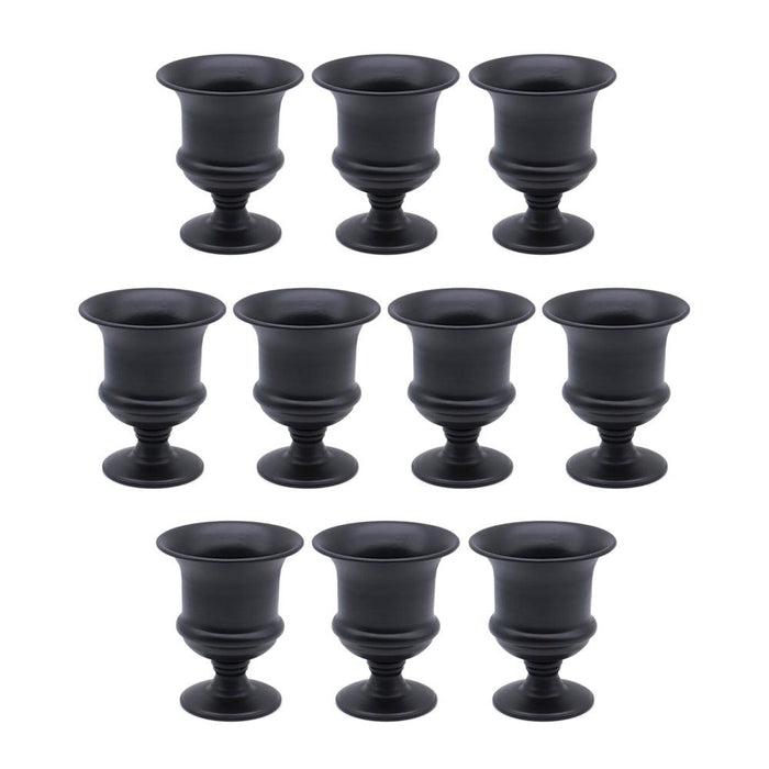 Petite Urn Metal Trumpet Vases-Set of 10-Koyal Wholesale-Black-