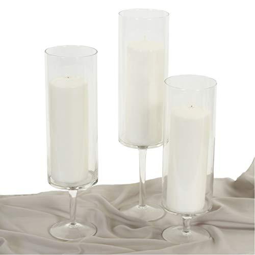 Pillar Candle Hurricane Pedestal Holders, Set of 3-Set of 3-Koyal Wholesale-