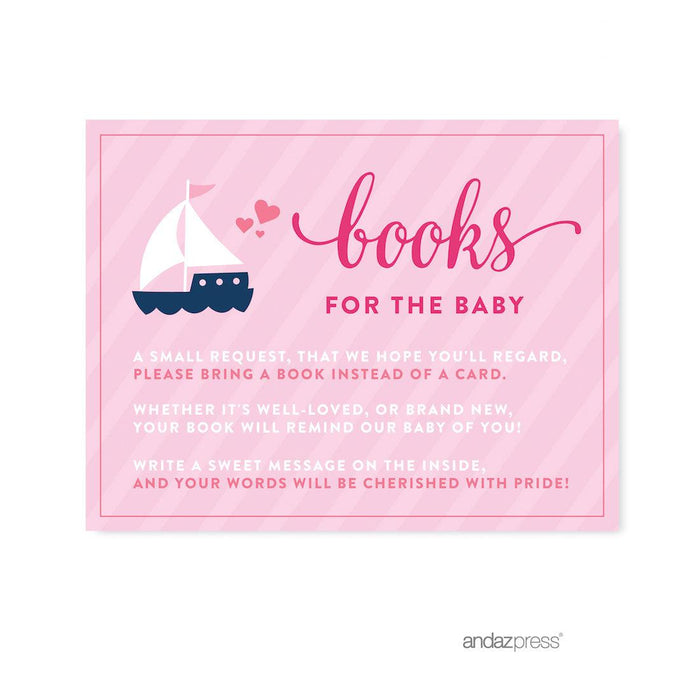 Pink Girl Nautical Baby Shower Games & Fun Activities-Set of 20-Andaz Press-Books For Baby-