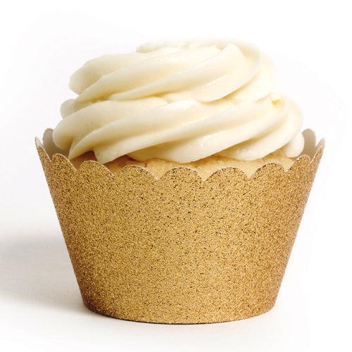 Platinum Glitter Cupcake Wrappers-Set of 50-Koyal Wholesale-Red-