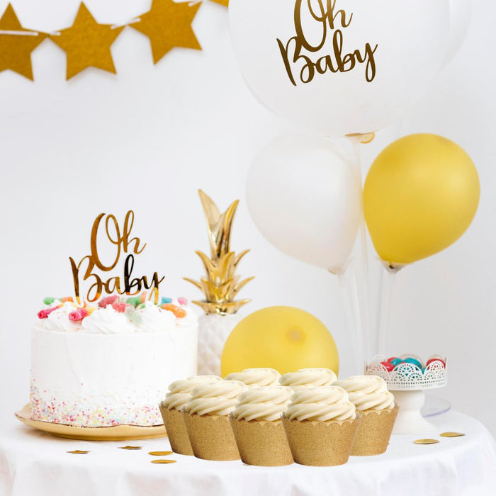 Platinum Glitter Cupcake Wrappers-Set of 50-Koyal Wholesale-Red-