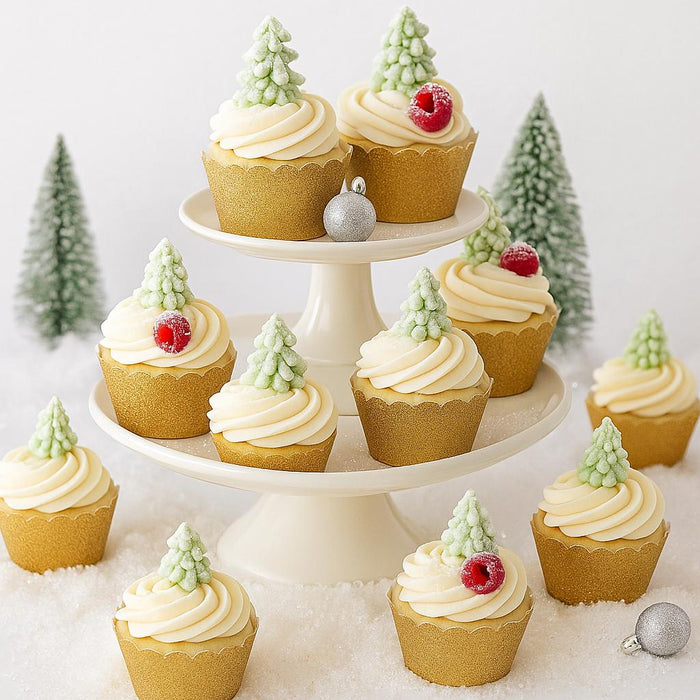 Platinum Glitter Cupcake Wrappers-Set of 50-Koyal Wholesale-Red-