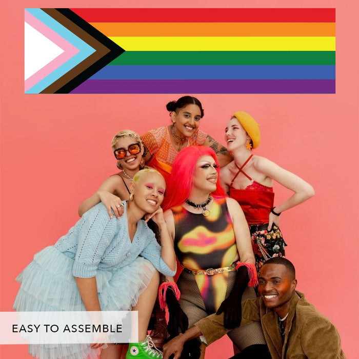 Pride Month Banner for Decor, Set of 1-Set of 1-Andaz Press-Progress Pride Flag-