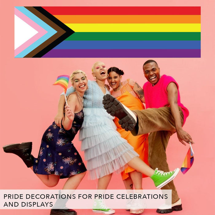 Pride Month Banner for Decor, Set of 1-Set of 1-Andaz Press-Progress Pride Flag-