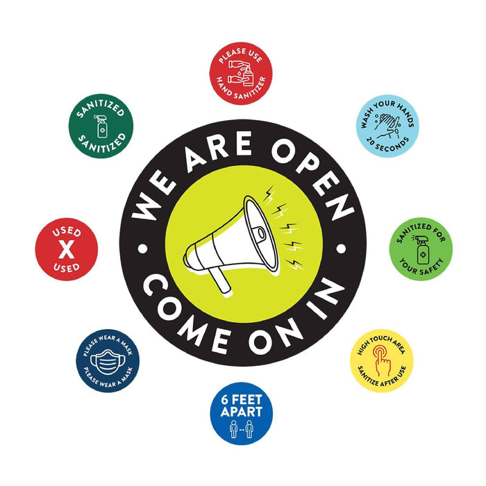 Restaurant Curbside Pickup Social Distancing Signs-Set of 50-Andaz Press-Arrive Business Signs-