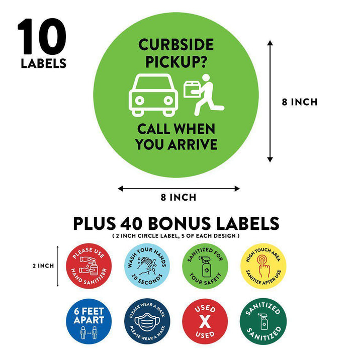 Restaurant Curbside Pickup Social Distancing Signs-Set of 50-Andaz Press-Arrive Business Signs-