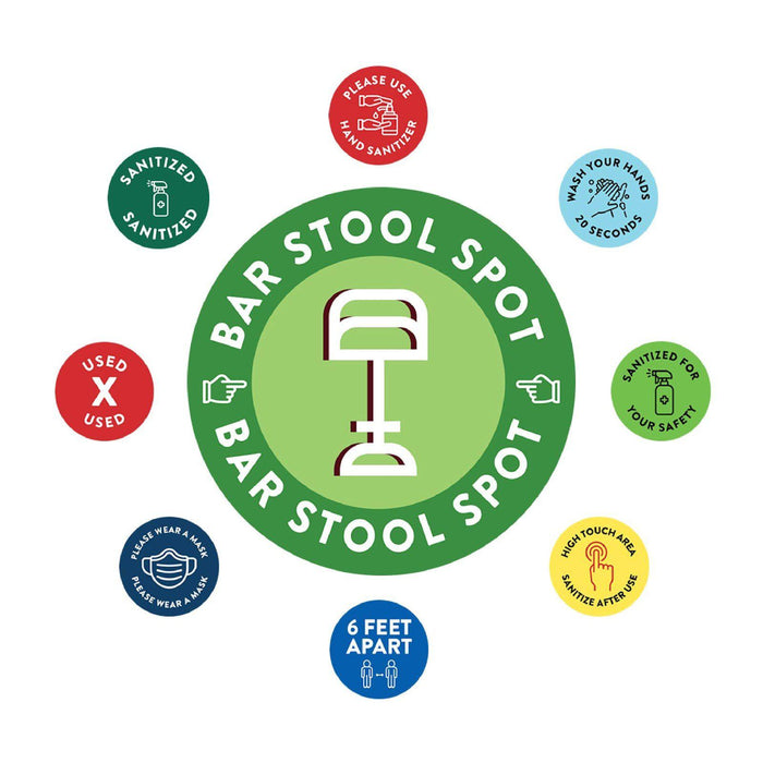 Restaurant Curbside Pickup Social Distancing Signs-Set of 50-Andaz Press-Bar Stool Spot-