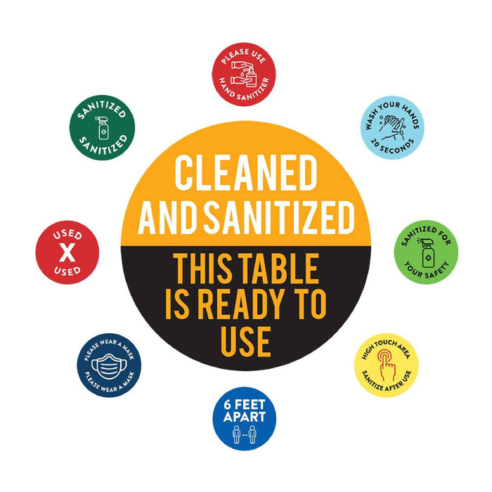 Restaurant Curbside Pickup Social Distancing Signs-Set of 50-Andaz Press-Clean And Sanitized-